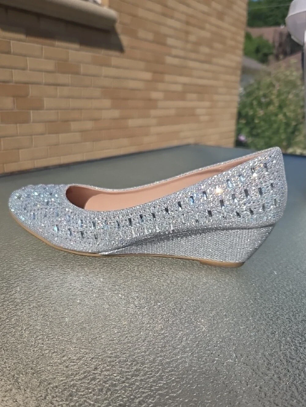 Forever Young Silver Glitter Wedge Shoes